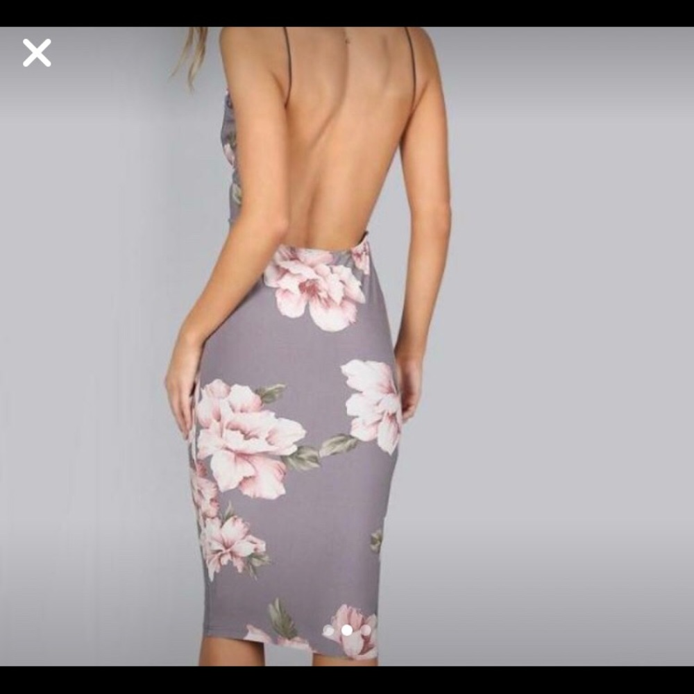 Gray Backless Dress - image 2